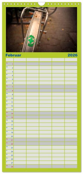 Produktbild: Familienplaner 2026 - Weltfahrrad mit 5 Spalten (Wandkalender, 21 x 45 cm) CALVENDO
