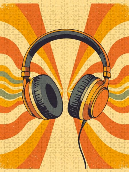 Produktbild: CALVENDO Puzzle Funky Headphones | 1000 Teile Lege-Gr&ouml;&szlig;e 64x48cm Foto-Puzzle f&uuml;r gl&uuml;ckliche Stunden