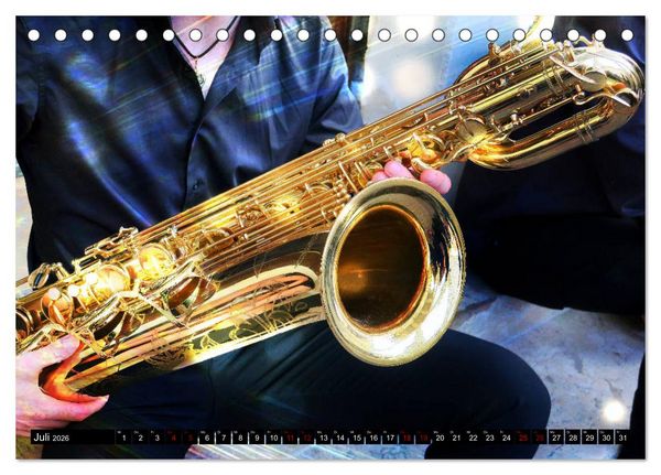 Produktbild: SAXOPHON - on stage (Tischkalender 2026 DIN A5 quer), CALVENDO Monatskalender