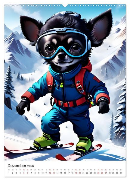 Produktbild: Chihuahua Outdoor Abenteuer (hochwertiger Premium Wandkalender 2026 DIN A2 hoch), Kunstdruck in Hochglanz