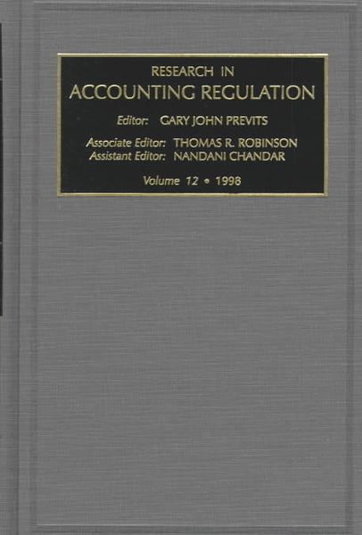Produktbild: Research in Accounting Regulation 1998