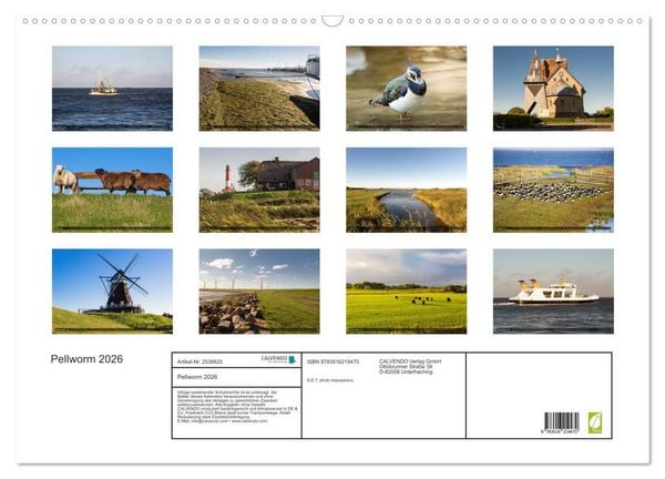 Produktbild: Pellworm 2026 (Wandkalender 2026 DIN A2 quer), CALVENDO Monatskalender