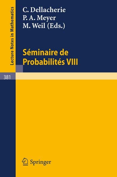 Produktbild: S&eacute;minaire de Probabilit&eacute;s VIII