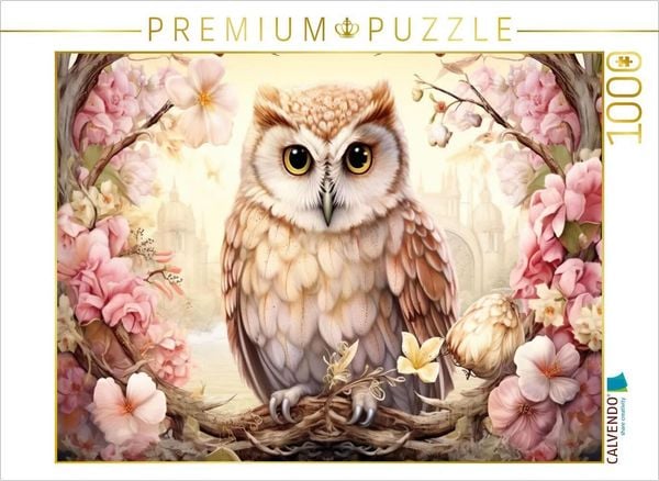 CALVENDO Puzzle Neugierige Eule | 1000 Teile Lege-Größe 64x48cm Foto-Puzzle für glückliche Stunden