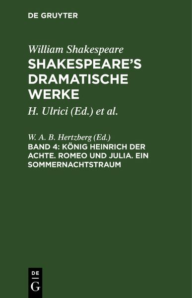 Produktbild: K&ouml;nig Heinrich der Achte. Romeo und Julia. Ein Sommernachtstraum
