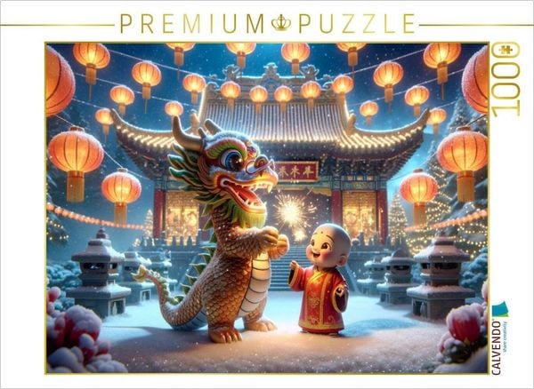 CALVENDO Puzzle Funkelnde Freunde im Winterwunderland | 1000 Teile Lege-Größe 64x48cm Foto-Puzzle für glückliche Stunden