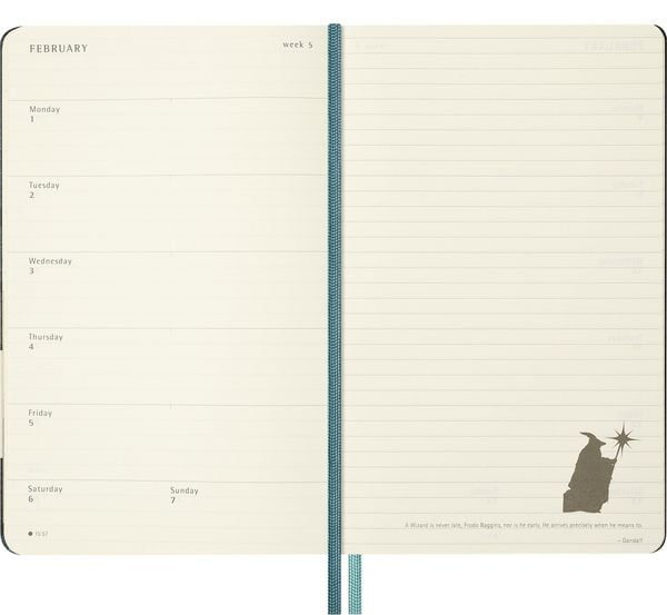 Produktbild: Moleskine 12 Monate Der Herr der Ringe Wochen-Notizkalender 2027, L/A5, 1 Wo = 1 Seite, fester Einband