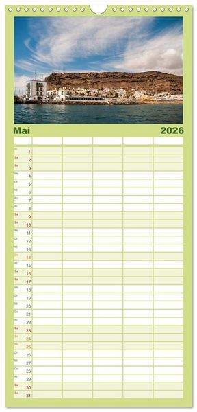 Produktbild: Familienplaner 2026 - Gran Canaria mit 5 Spalten (Wandkalender, 21 x 45 cm) CALVENDO