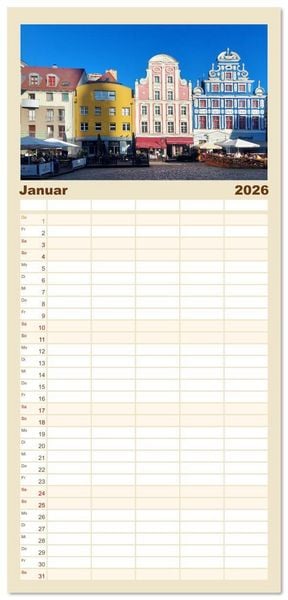 Produktbild: Familienplaner 2026 - Quer durch Polens Norden mit 5 Spalten (Wandkalender, 21 x 45 cm) CALVENDO