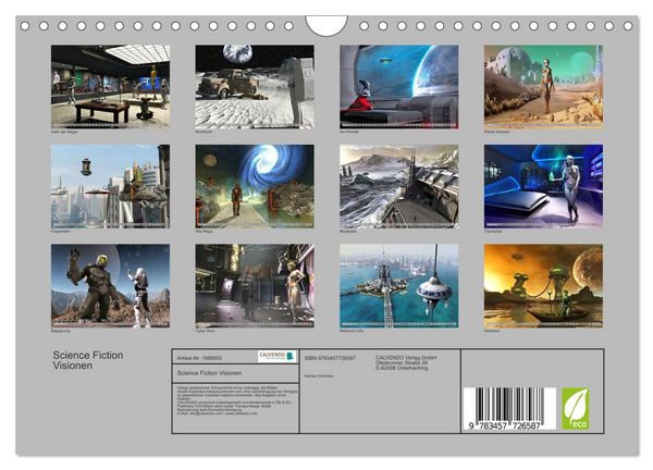 Produktbild: Science Fiction Visionen (Wandkalender 2026 DIN A4 quer), CALVENDO Monatskalender