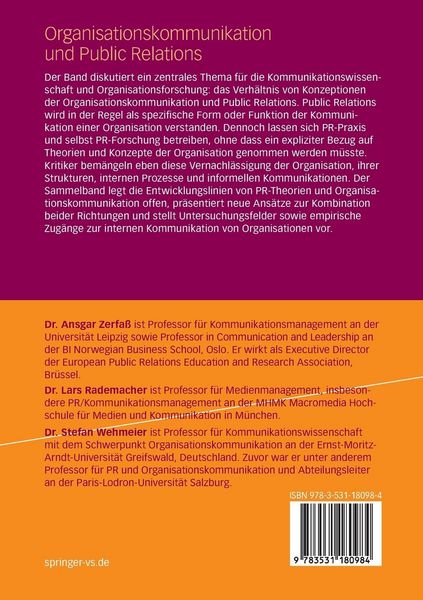 Produktbild: Organisationskommunikation und Public Relations