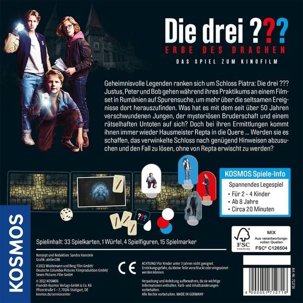 Produktbild: Die drei ??? Erbe des Drachen Spiel zum Film