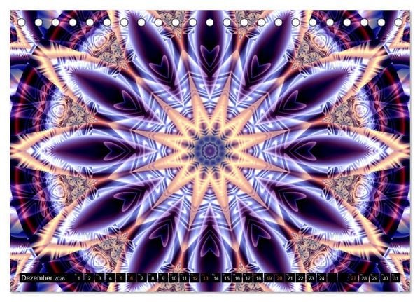 Produktbild: Energie - Mandalas, Spiritualit&auml;t durch die Farbe Lila (Tischkalender 2026 DIN A5 quer), CALVENDO Monatskalender