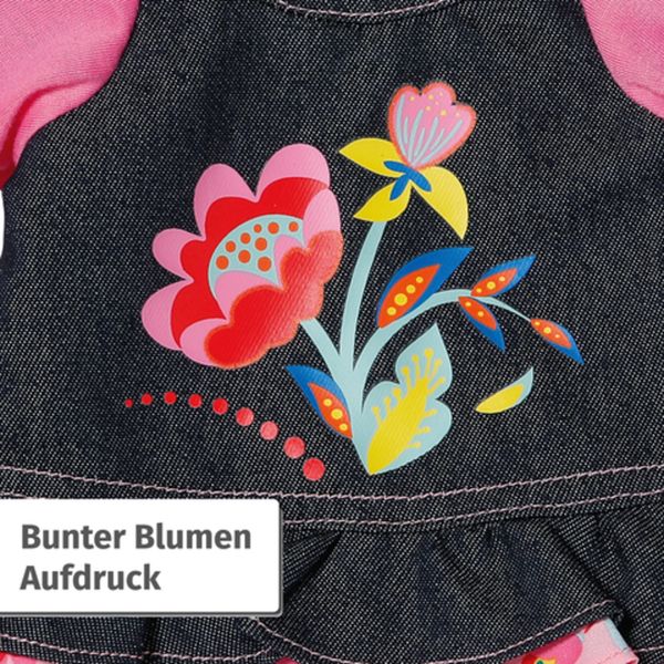 Dolly Moda Jeans Kleid Blumen 36