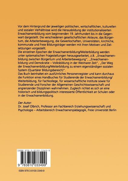 Produktbild: Geschichte der Erwachsenenbildung in Deutschland