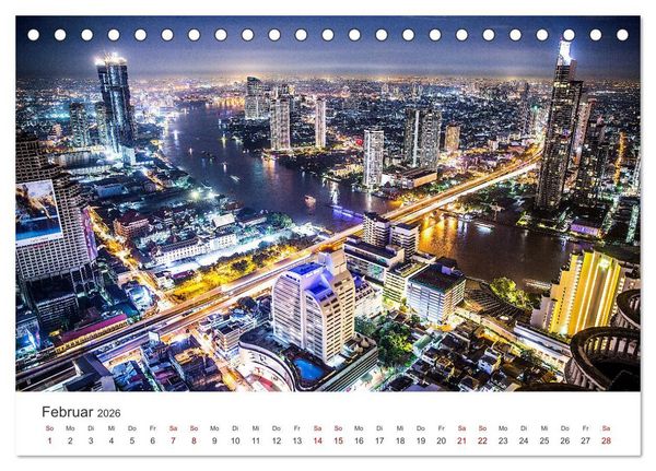 Produktbild: Bangkok - Die spektakul&auml;re Hauptstadt von Thailand. (Tischkalender 2026 DIN A5 quer), CALVENDO Monatskalender