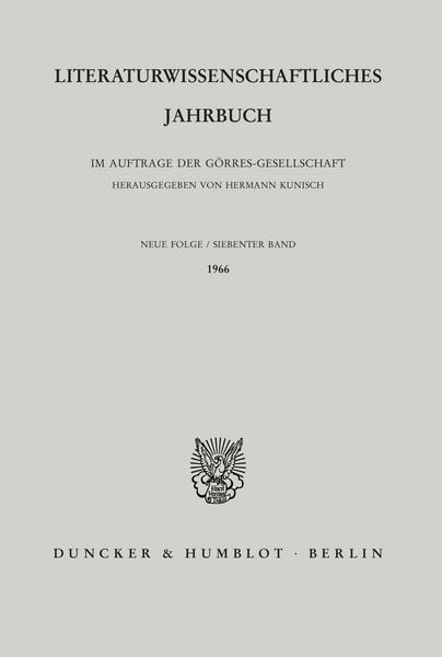 Produktbild: Literaturwissenschaftliches Jahrbuch.