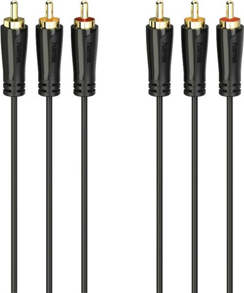Produktbild: hama 00205150 Audio-/Video-Kabel, 3 Cinch-Stecker - 3 Cinch-Stecker, vergoldet, 1,5 m