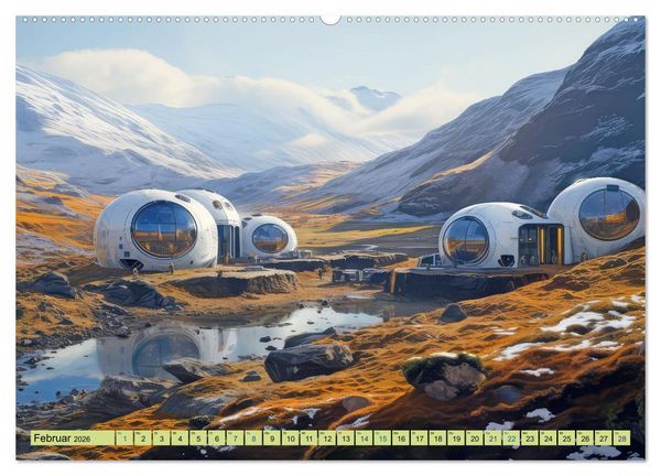 Produktbild: Futuristische moderne Behausungen (Wandkalender 2026 DIN A2 quer), CALVENDO Monatskalender