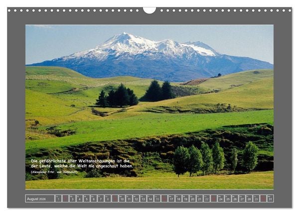Produktbild: Naturwunder Neuseeland - in Bild und Text (Wandkalender 2026 DIN A3 quer), CALVENDO Monatskalender