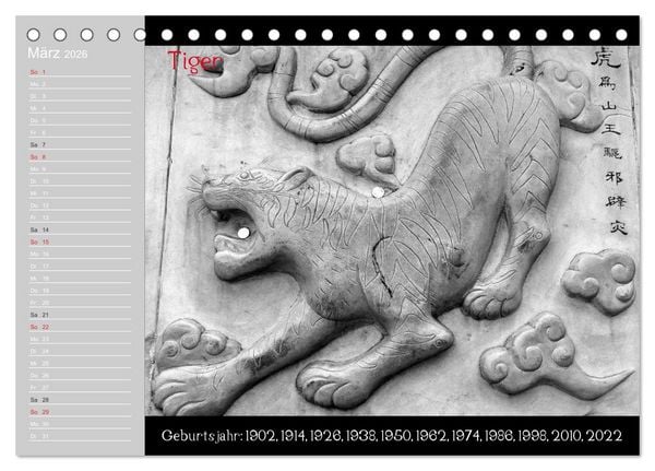 Produktbild: Das Chinesische Horoskop / Geburtstagskalender (Tischkalender 2026 DIN A5 quer), CALVENDO Monatskalender