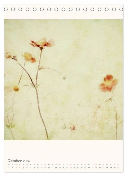 Produktbild: Blumige Fotomalerei (Tischkalender 2026 DIN A5 hoch), CALVENDO Monatskalender
