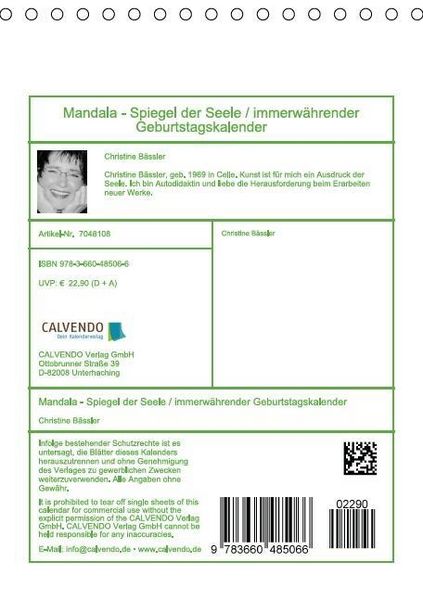 Produktbild: Mandala - Spiegel der Seele / immerw&auml;hrender Geburtstagskalender (Tischkalender immerw&auml;hrend DIN A5 hoch)
