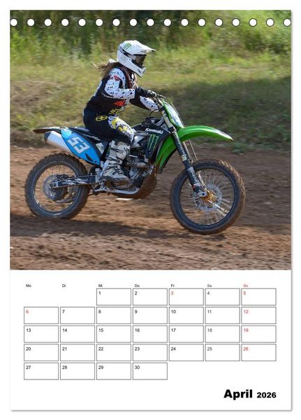 Produktbild: Motocross Terminplaner (Tischkalender 2026 DIN A5 hoch), CALVENDO Monatskalender