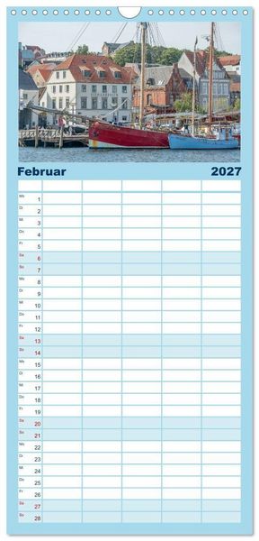 Produktbild: Familienplaner 2027 - Flensburg maritim mit 5 Spalten (Wandkalender, 21 x 45 cm) CALVENDO