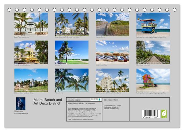 Produktbild: Miami Beach und Art Deco District (Tischkalender 2026 DIN A5 quer), CALVENDO Monatskalender