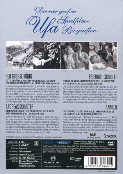Produktbild: Die vier gro&szlig;en UFA Spielfilm-Biographien [4 DVDs]