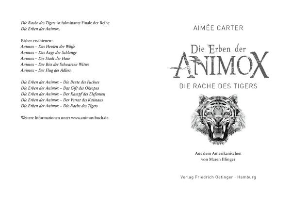Produktbild: Die Erben der Animox 5. Die Rache des Tigers