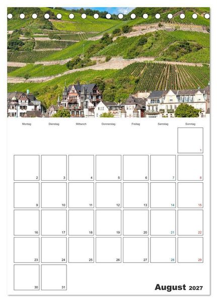 Produktbild: Rheingau Terminplaner (Tischkalender 2027 DIN A5 hoch), CALVENDO Monatskalender