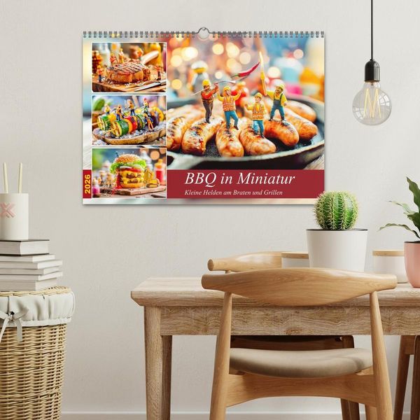 Produktbild: BBQ in Miniatur - Kleine Helden am Braten und Grillen (Wandkalender 2026 DIN A3 quer), CALVENDO Monatskalender