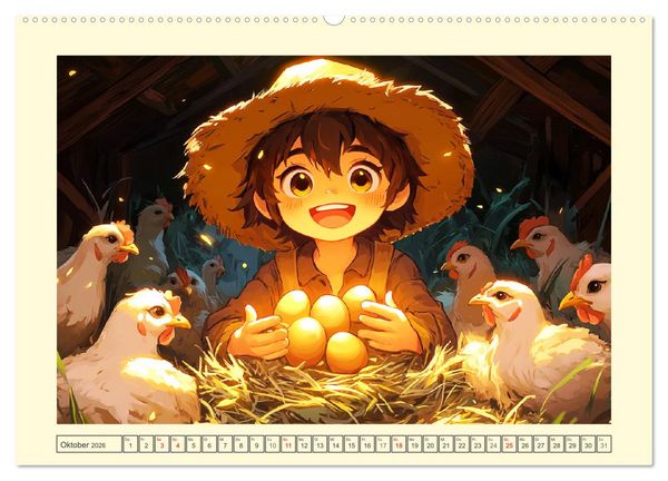 Produktbild: Kleine Farmer. Niedliche Jungs mit ihren tierischen Freunden (Wandkalender 2026 DIN A2 quer), CALVENDO Monatskalender
