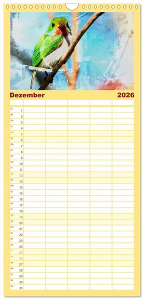 Produktbild: Familienplaner 2026 - Kuba anders-Art-ig mit 5 Spalten (Wandkalender, 21 x 45 cm) CALVENDO