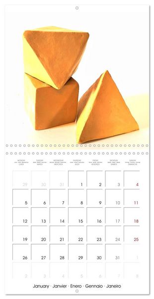 Produktbild: The Platonic Bodies modelled in clay (Wall Calendar 2026 12 &times; 12 Inch) CALVENDO 12 Month Wall Calendar