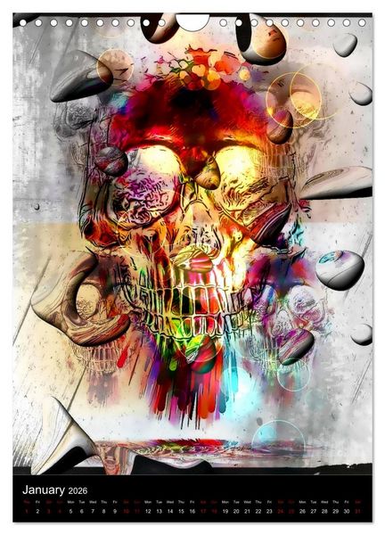 Produktbild: Skulls by Nico Bielow (Wall Calendar 2026 DIN A4 portrait), CALVENDO 12 Month Wall Calendar