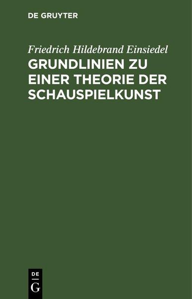 Produktbild: Grundlinien zu einer Theorie der Schauspielkunst