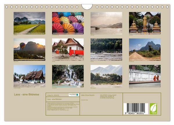 Produktbild: Laos - eine Bildreise (Wandkalender 2026 DIN A4 quer), CALVENDO Monatskalender