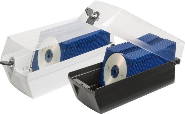 Produktbild: HAN CD Box 60 CDs/DVDs/Blu-rays Kunststoff, Polystyrol Lichtgrau 1 St. (B x H x T) 168 x 150 x 365 mm 9260-11