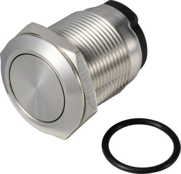 Produktbild: TRU COMPONENTS TC-13224184 ONPOW6319F-10/Q/S Drucktaster 36 V DC/AC 2 A 1 x Aus/(Ein) tastend IP65 1 St.