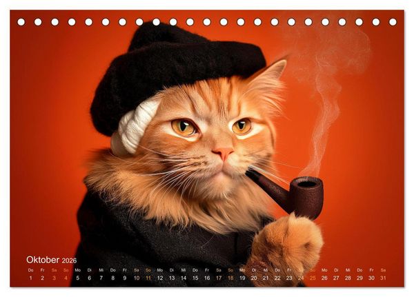 Produktbild: Katzenkunstwerke (Tischkalender 2026 DIN A5 quer), CALVENDO Monatskalender