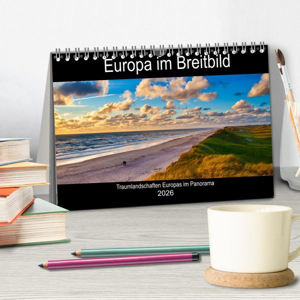 Produktbild: Europa im Breitbild (Tischkalender 2026 DIN A5 quer), CALVENDO Monatskalender