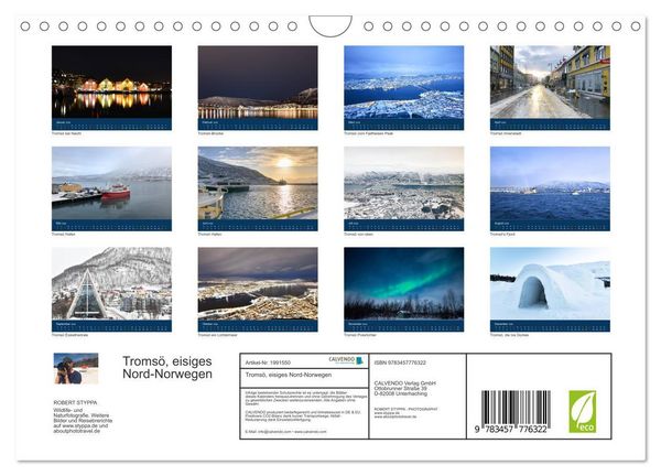 Produktbild: Troms&ouml;, eisiges Nord-Norwegen (Wandkalender 2026 DIN A4 quer), CALVENDO Monatskalender