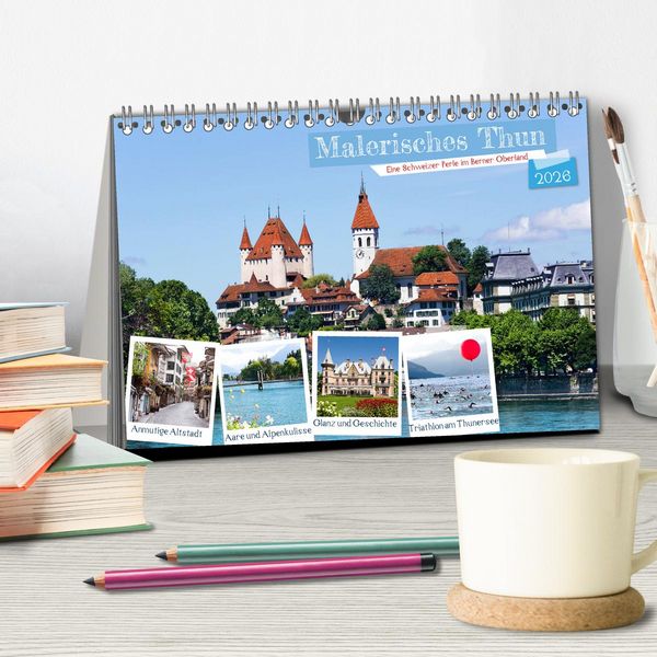 Produktbild: Malerisches Thun (Tischkalender 2026 DIN A5 quer), CALVENDO Monatskalender