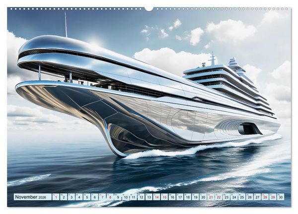 Produktbild: Wogen der Zukunft - Futuristische Jachten (hochwertiger Premium Wandkalender 2026 DIN A2 quer), Kunstdruck in Hochglanz