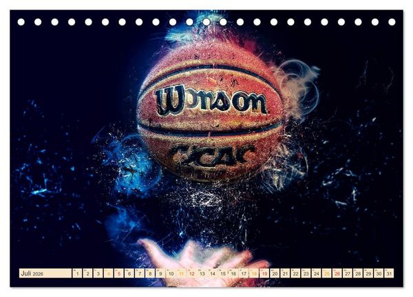 Produktbild: Basketball extrem (Tischkalender 2026 DIN A5 quer), CALVENDO Monatskalender