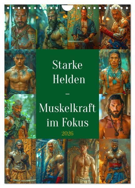 Produktbild: Starke Helden - Muskelkraft im Fokus (Wandkalender 2026 DIN A4 hoch), CALVENDO Monatskalender