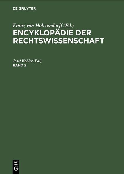 Produktbild: Encyklop&auml;die der Rechtswissenschaft. Band 2